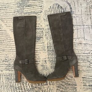 Talbots grey heeled riding boots